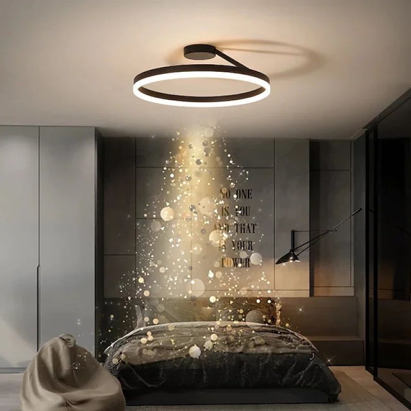 Brehn | RadiantGlimmer Deckenleuchte - Luxuriöse goldene LED-Beleuchtung mit Metallelementen