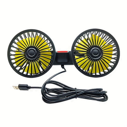 1 Pc Auto-Lüfter, Auto Kleiner Klimaanlage, Doppelseitiger Hecklüfter, Starker Wind, 360 Grad Drehung, Großes Luftvolumen, Subwoofer-Betrieb, Basis-Festklemm-Montagemethode, Geeignet für Auto Zuhause | Brehn