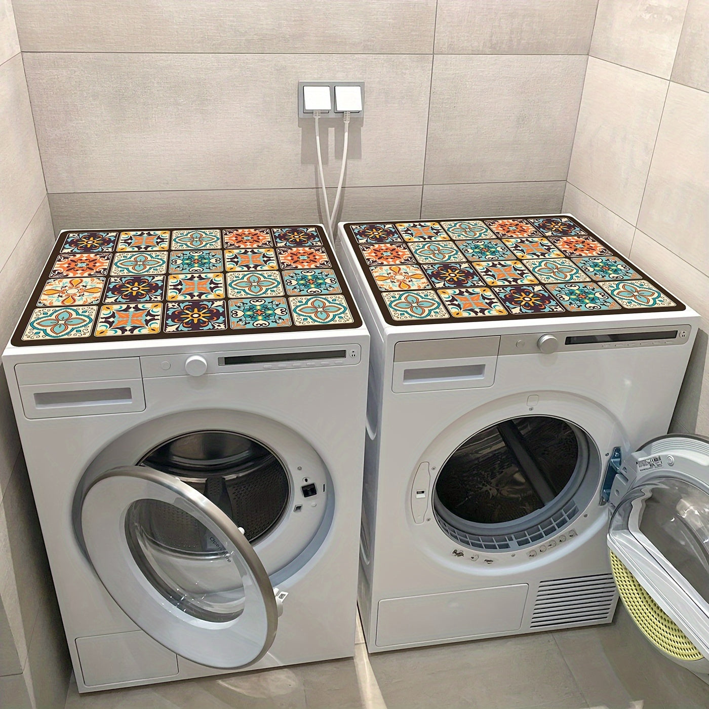Waschmaschinen-Abdeckmatte Retro-Mosaik | Brehn