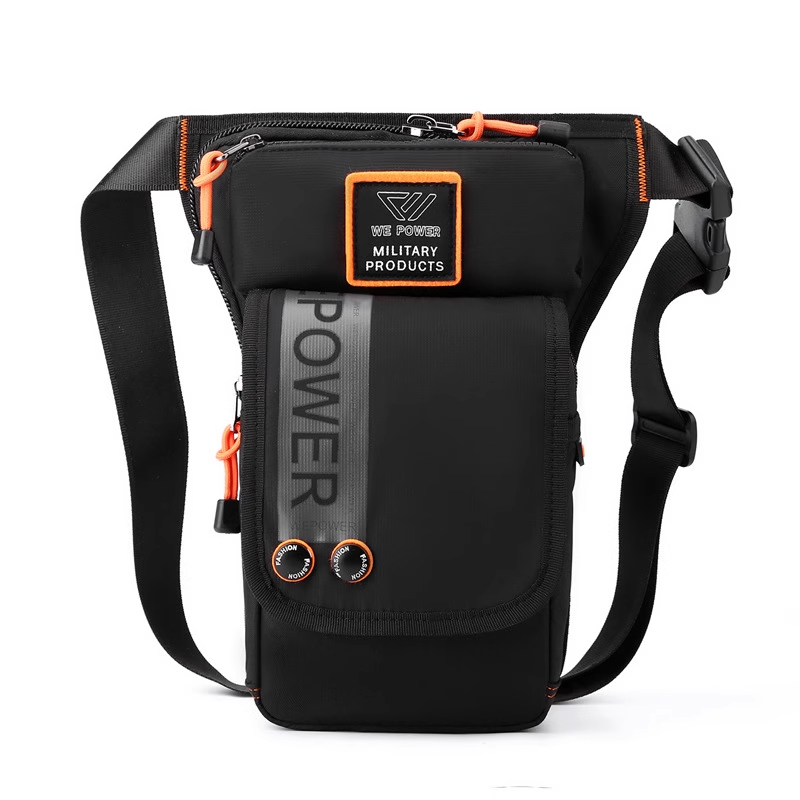 Brehn | Personalisierte Herren Motorradstil wasserdichte Nylon Bein-Brusttasche