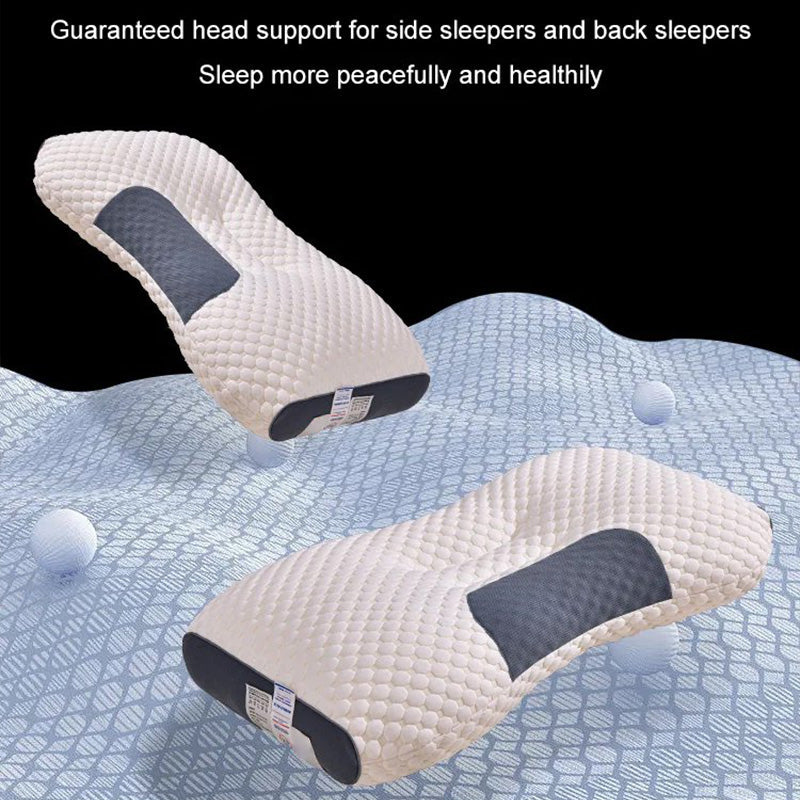 Brehn | LuxiRest Antibacterial Massage Pillow | Ergonomic Neck Support for Revitalizing Sleep and Relaxation