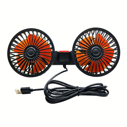 1 Pc Auto-Lüfter, Auto Kleiner Klimaanlage, Doppelseitiger Hecklüfter, Starker Wind, 360 Grad Drehung, Großes Luftvolumen, Subwoofer-Betrieb, Basis-Festklemm-Montagemethode, Geeignet für Auto Zuhause | Brehn