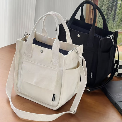 UrbanEase Canvas Slingbag – Weiße Schultertasche mit Magnetic Closure und verstellbarem Riemen | Brehn