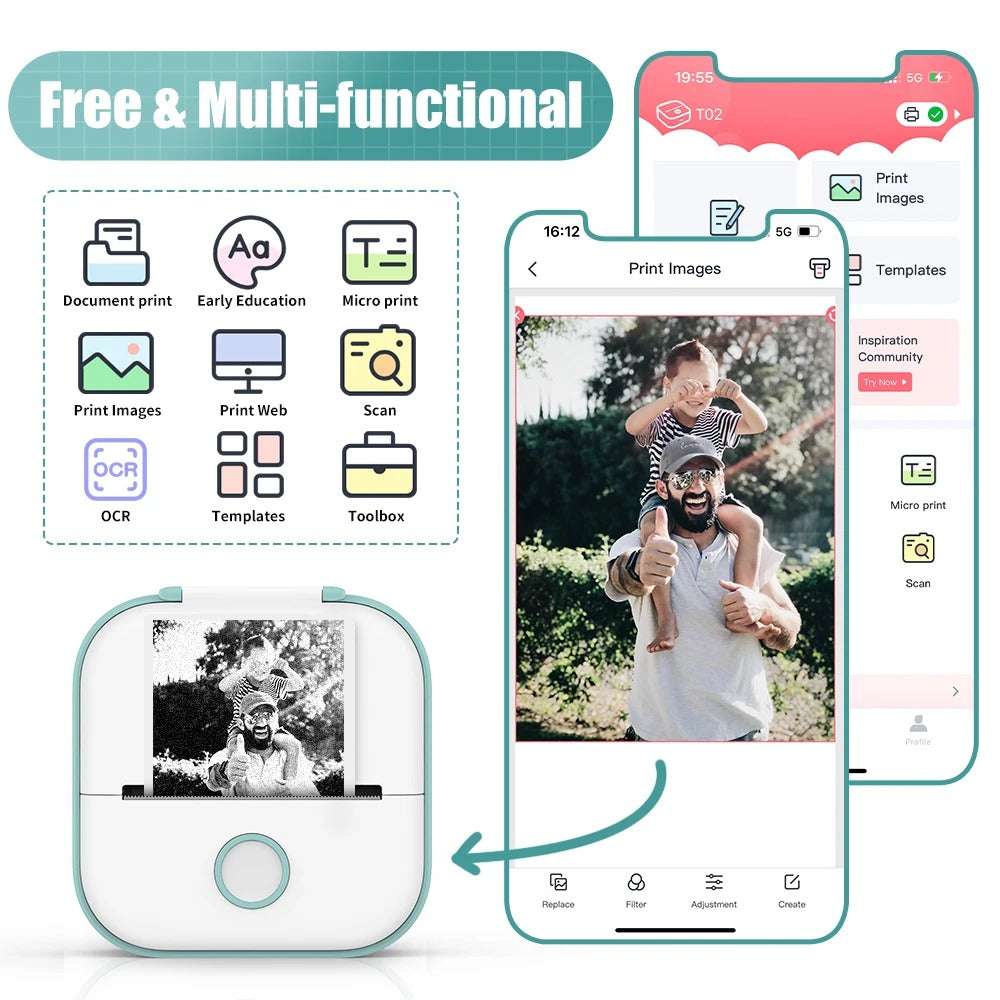 PocketPrint Mini – Tragbarer Thermo-Fotodrucker ohne Tinte | Brehn