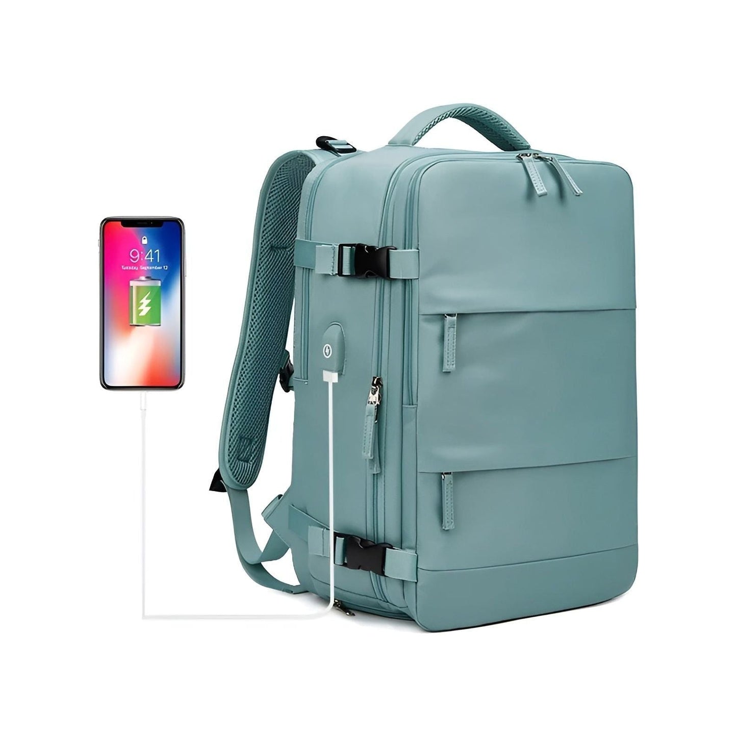 Reise-Rucksack mit USB-Anschluss – Geräumiges Fach | Ideal für Schule und Outdoor-Aktivitäten | Brehn