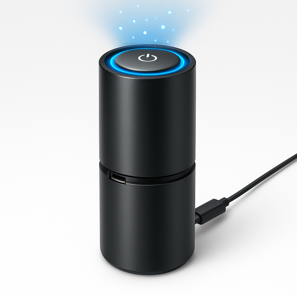 Luftreiniger, kompakter USB-Ionisator aus Metall