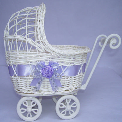 Dekorative Weidenkorb-Puppe-Buggy Brehn