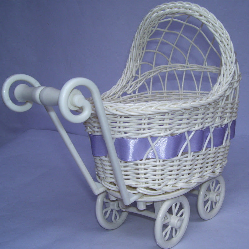 Vintage Geflochtene Puppenwagenkorb Brehn