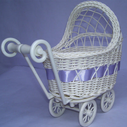 Vintage Geflochtene Puppenwagenkorb Brehn