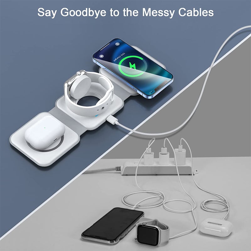 Neues faltbares 3-in-1-Wireless-Ladegerät