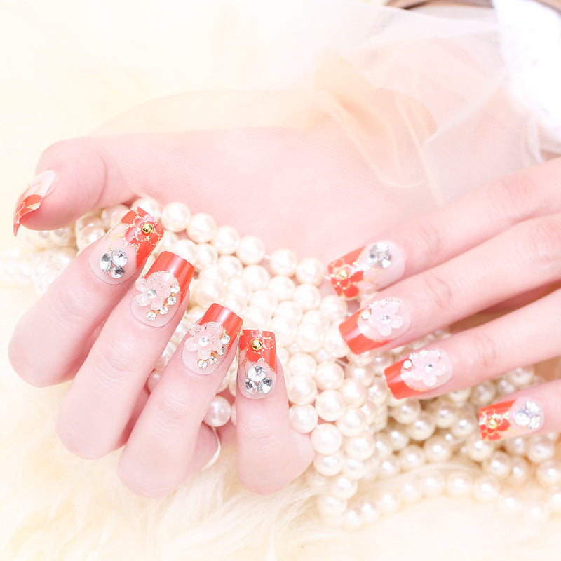 Dekoratives Floral Press-On Nagelkunst Set