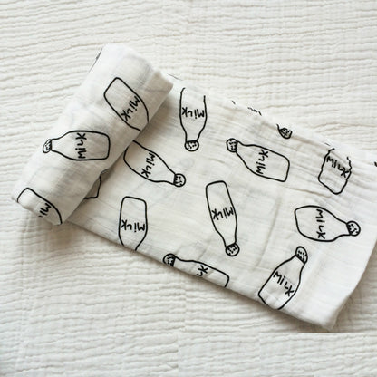 Baumwoll-Musselin Babydecke mit Herzmuster Brehn
