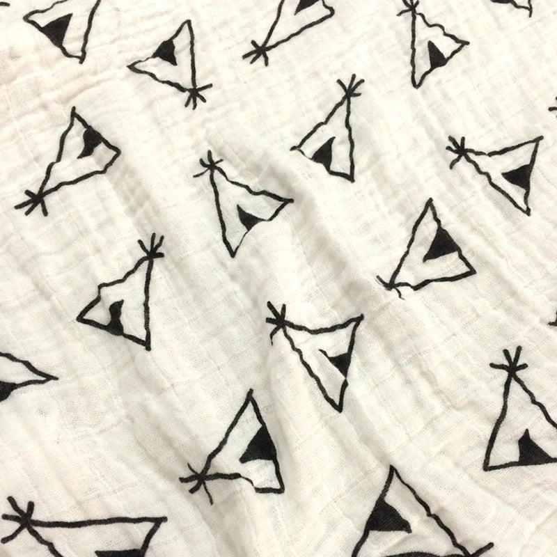 Baumwoll-Musselin Babydecke mit Herzmuster Brehn