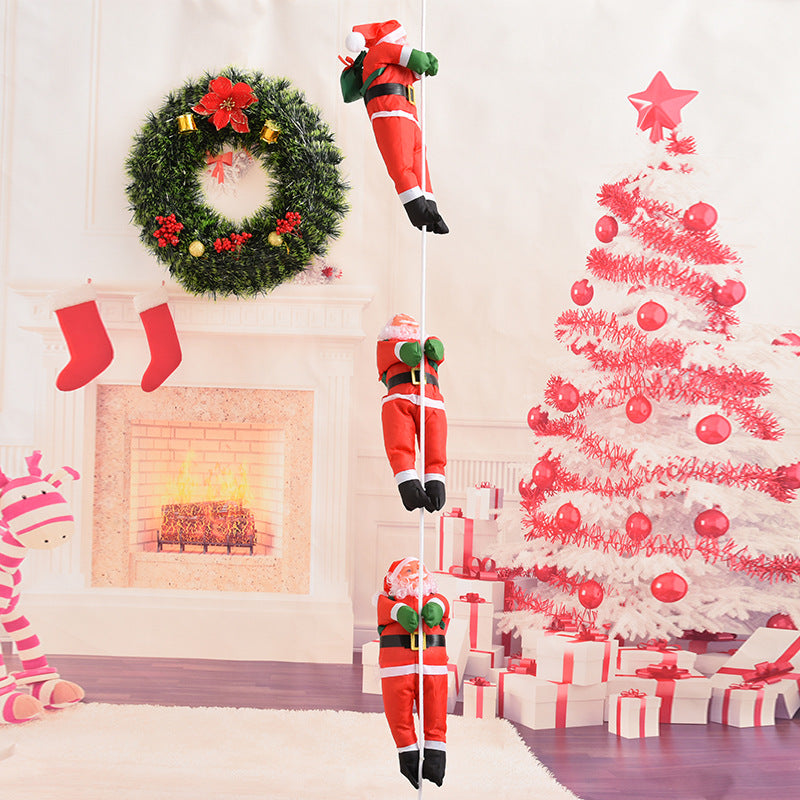 Dekorative Weihnachtsmannfiguren im Leiter-Set