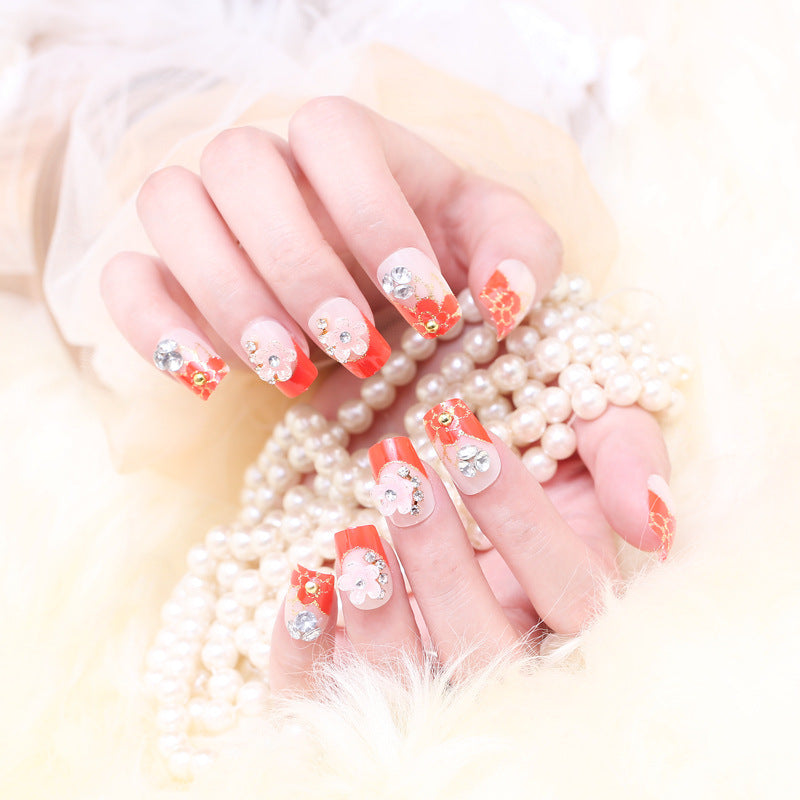 Dekoratives Floral Press-On Nagelkunst Set
