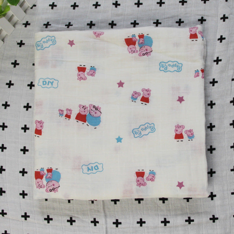 Baumwoll-Musselin Babydecke mit Herzmuster Brehn