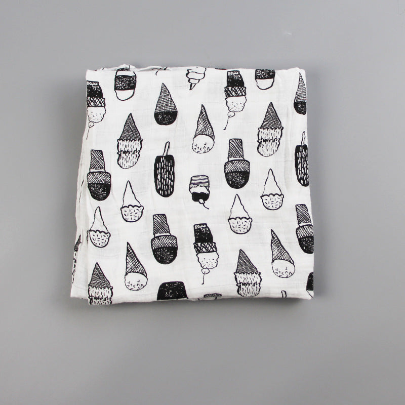 Baumwoll-Musselin Babydecke mit Herzmuster Brehn