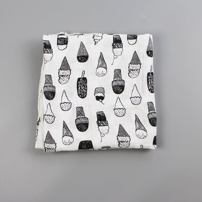 Baumwoll-Musselin Babydecke mit Herzmuster Brehn