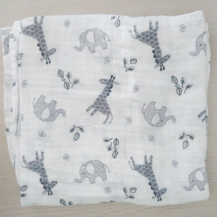 Baumwoll-Musselin Babydecke mit Herzmuster Brehn