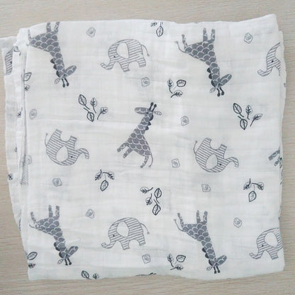 Baumwoll-Musselin Babydecke mit Herzmuster Brehn