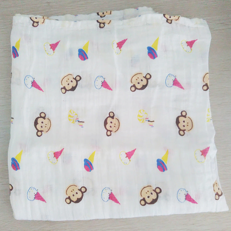 Baumwoll-Musselin Babydecke mit Herzmuster Brehn