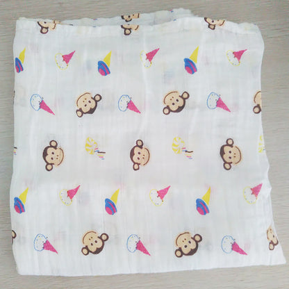 Baumwoll-Musselin Babydecke mit Herzmuster Brehn