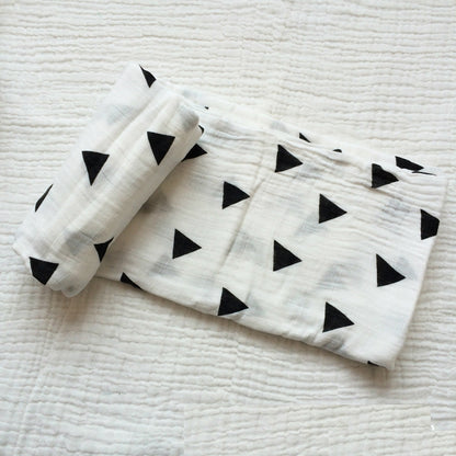 Baumwoll-Musselin Babydecke mit Herzmuster Brehn