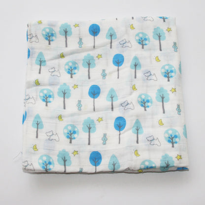 Baumwoll-Musselin Babydecke mit Herzmuster Brehn