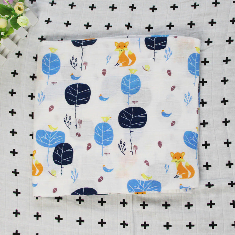 Baumwoll-Musselin Babydecke mit Herzmuster Brehn