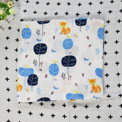 Baumwoll-Musselin Babydecke mit Herzmuster Brehn