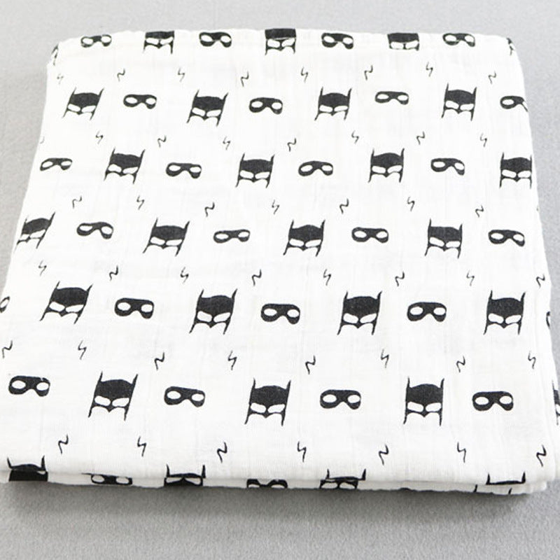 Baumwoll-Musselin Babydecke mit Herzmuster Brehn