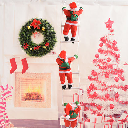 Dekorative Weihnachtsmannfiguren im Leiter-Set