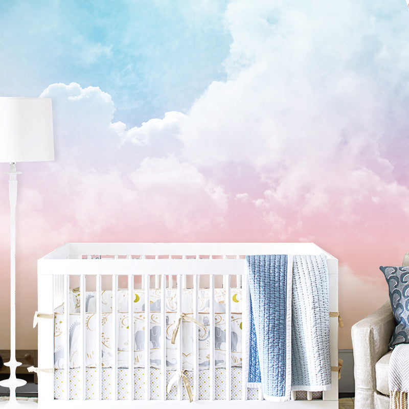 Brehn | Ganze Wandmalerei für Kinderzimmer Himmel und Wolken Wandkunst helle Farbe für Wohnkultur