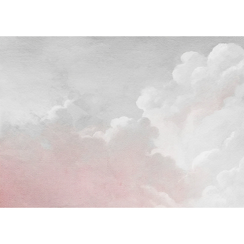 Brehn | Cloud Mural Wallpaper in Pastel Pink, Minimalistische Wandbekleding voor Huisdecoratie