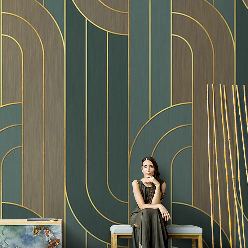 Brehn | Vlekbeständige Wandmalerei Geometrien und Streifen Personalisierte Größe Zeitgenössische Wandkunst für Akzentwand