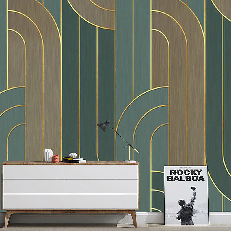 Brehn | Vlekbeständige Wandmalerei Geometrien und Streifen Personalisierte Größe Zeitgenössische Wandkunst für Akzentwand