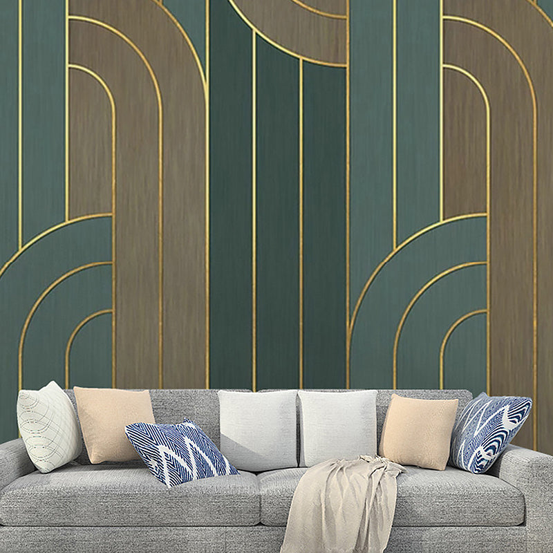 Brehn | Vlekbeständige Wandmalerei Geometrien und Streifen Personalisierte Größe Zeitgenössische Wandkunst für Akzentwand