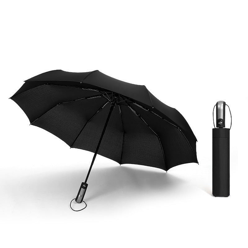 Damen stabiler Automatiksicherheits-Regenschirm mit großem Schutzdach Brehn