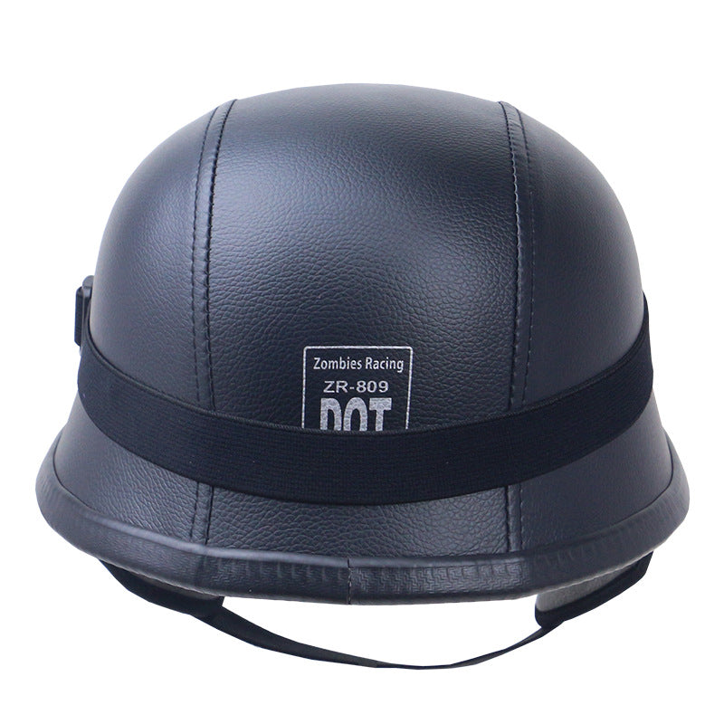 Vintage-Carbonfaser-Motorradhelm mit Brille Brehn