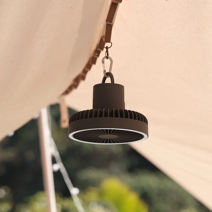 Wiederaufladbarer 10.000mAh Camping Ventilator mit LED-Beleuchtung und Powerbank | Brehn