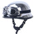 Verchromter Vintage-Motorradhelm mit Schutzbrille Brehn