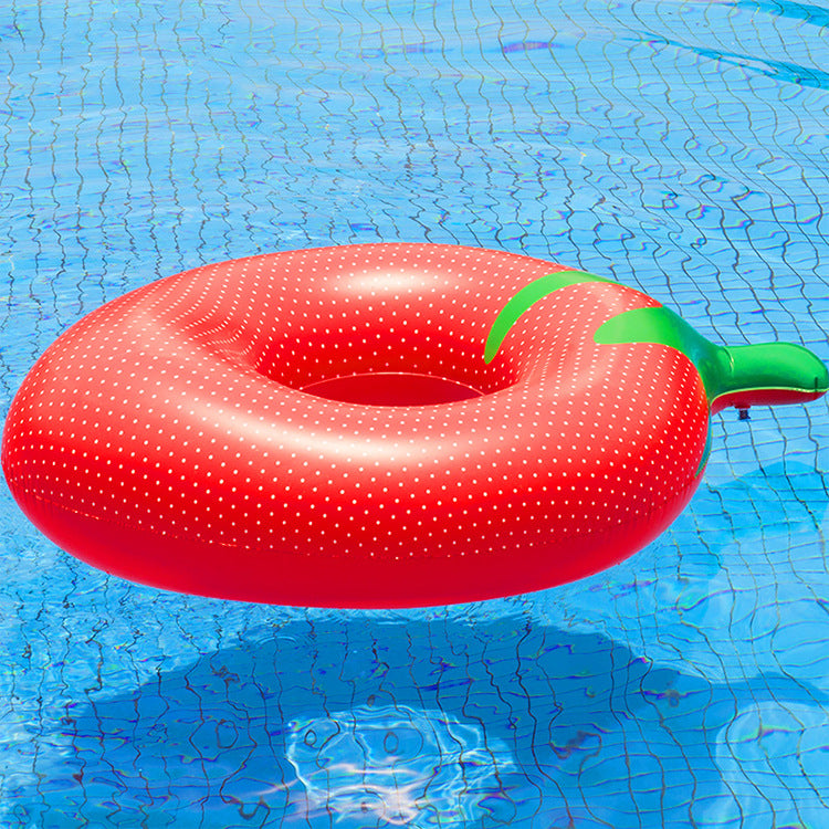 Unisex Aufblasbarer Erdbeer-Schwimmring Brehn