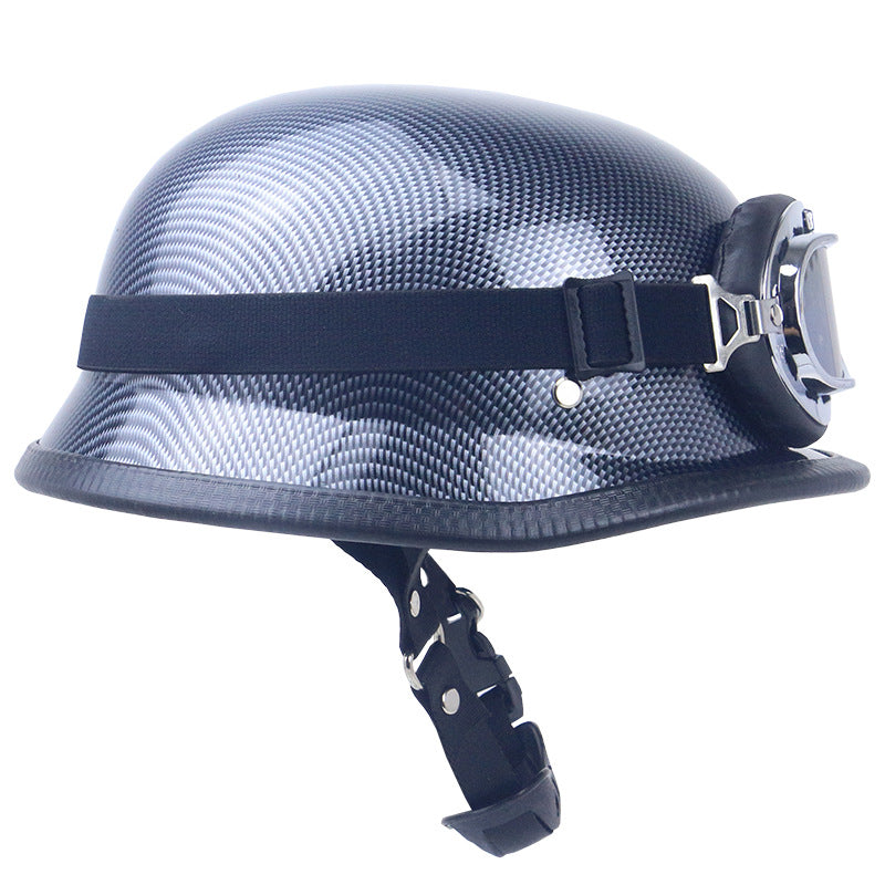 Retro-Motorradhelm mit Brille Brehn