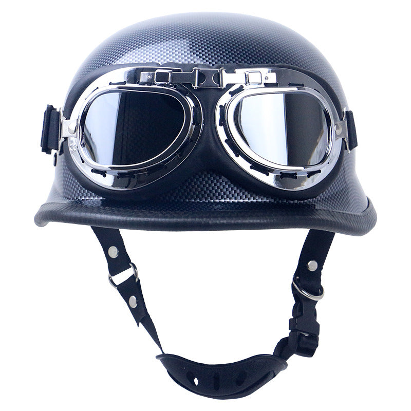 Retro-Motorradhelm mit Brille Brehn