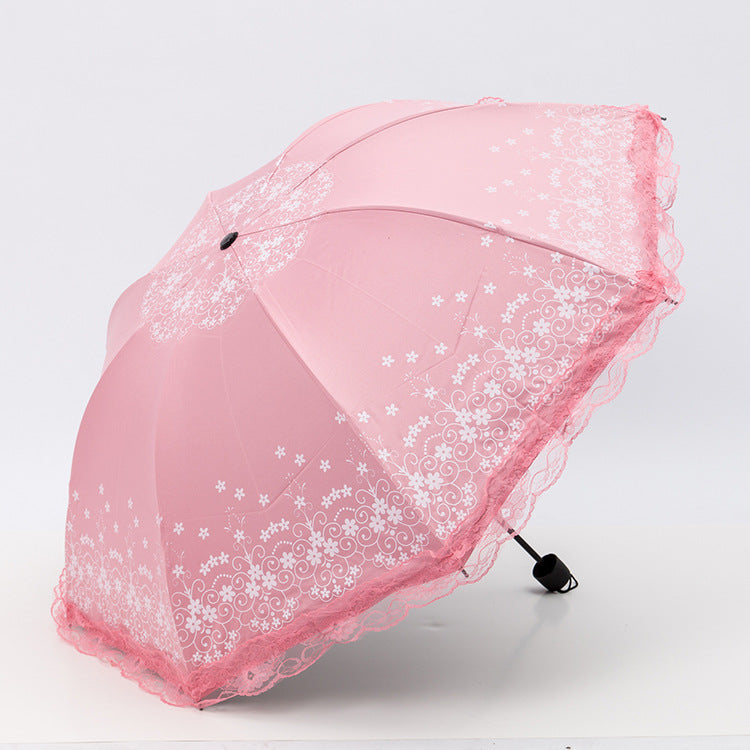 Damen Regenschirm mit eleganter Spitzenkante Brehn