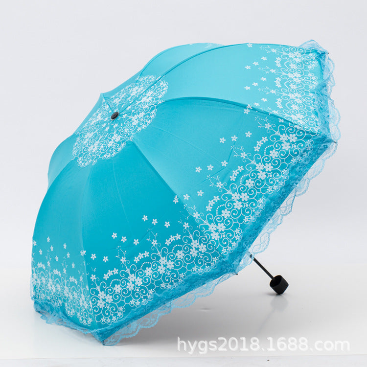 Damen Regenschirm mit eleganter Spitzenkante Brehn