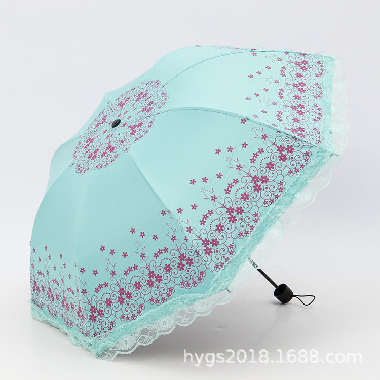 Damen Regenschirm mit eleganter Spitzenkante Brehn