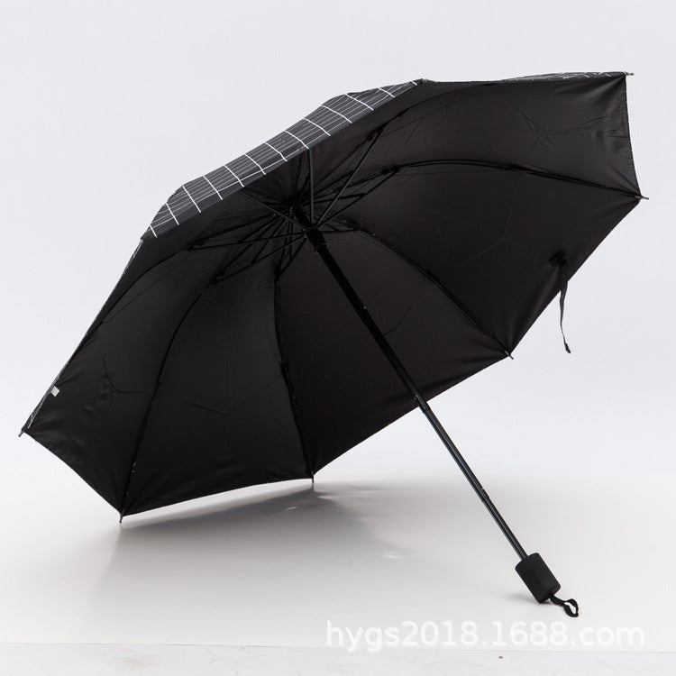 Damen Schwarz-weißer Karomuster Regenschirm Brehn
