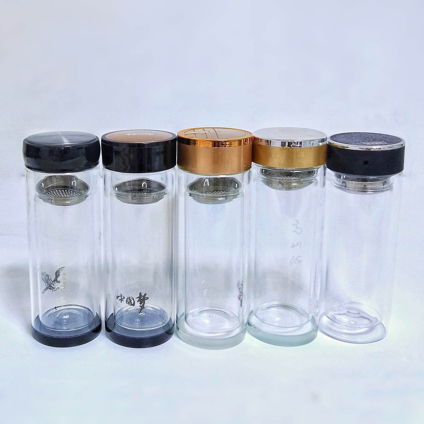 Damen Hochwertige Teeglasflasche mit integriertem Edelstahlsieb Brehn