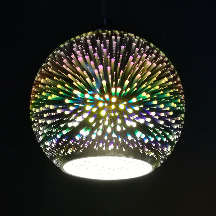 Brehn | Moderne kreative 3D bunte Feuerwerk Glas 1-Licht Kuppel Pendelleuchte